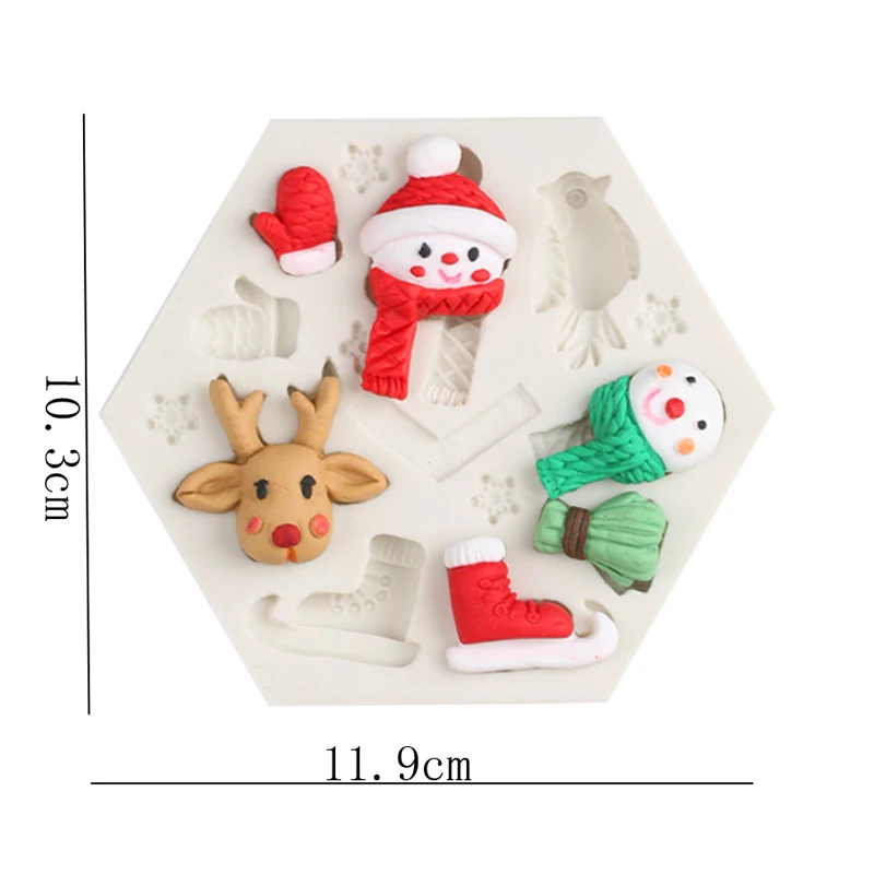 Силиконовая форма для рождественской серии Санта-Клаус помадка инструмент