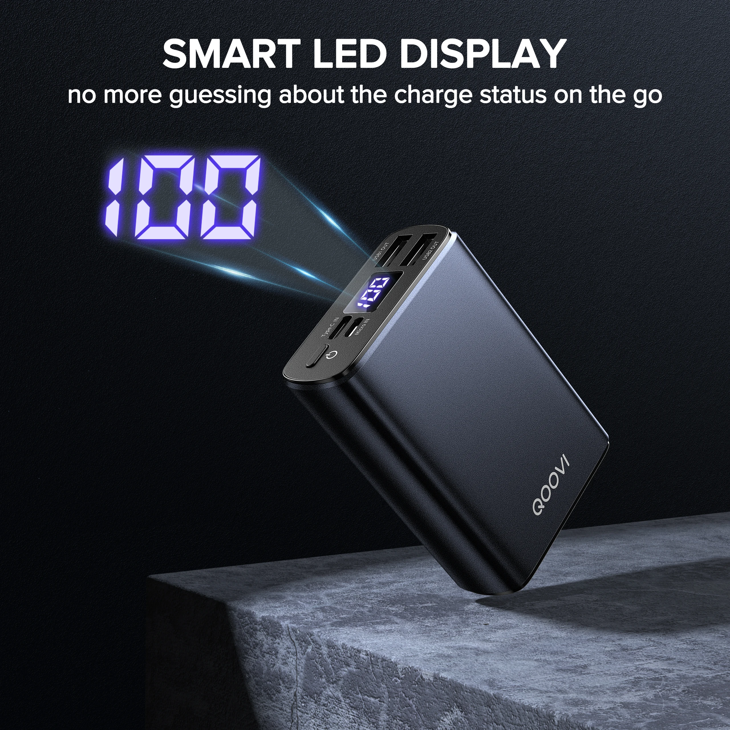 Портативное зарядное устройство Mini Power Bank 10000 мАч USB C быстрая зарядка внешний