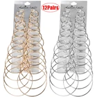 Простые серьги-кольца в стиле панк, 12 пар6 пар1 пара, большие круглые серьги, ювелирные изделия для женщин, обручи, круглые большие серьги