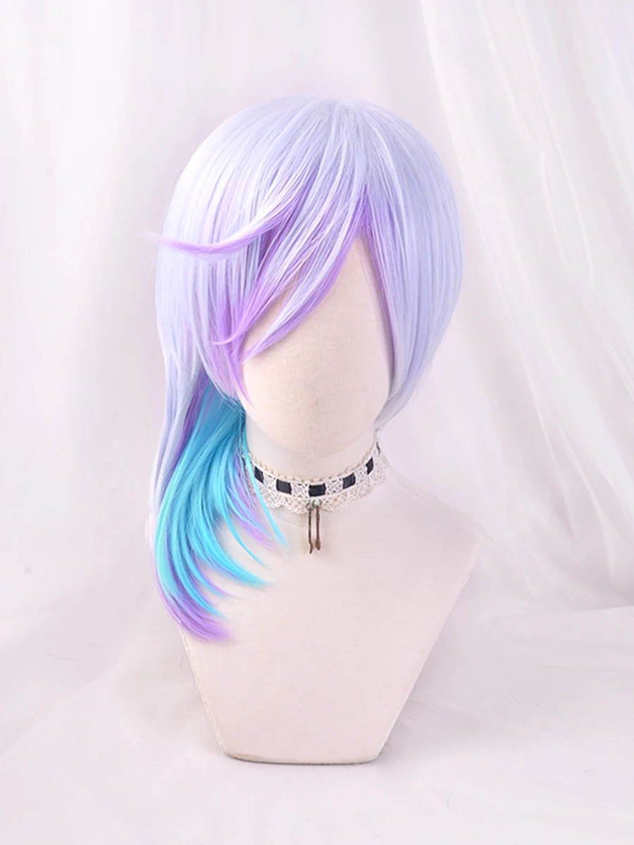 Paradox Live BAE Yatonokami Kanata Cosplay Wigs Purple Blue Gradient Man daily wigs Heat Resistant Synthetic  Halloween Free Wi