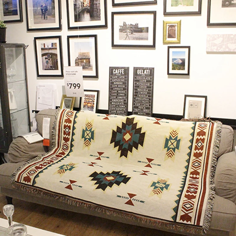 

Cotton Bohemian Geometric Blanket Mandala Rug Sofa Cover Tapestry Throw Towel Bedding Sheet Adults Kids Home Travel