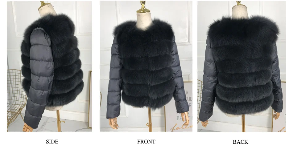 Новое натуральное лисьее меховое пальто шуба Женская зимняя пуховая куртка с мехом песца пухвик с мехом с воротником с