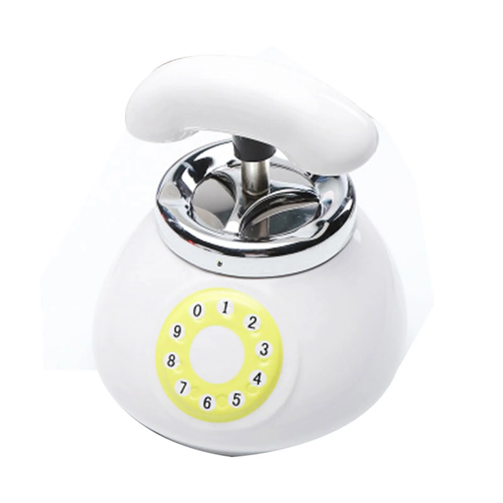

Push Down Ashtray with Lid Decorative Rotary Ring Phone Shape Ceramic Cigarette Ashtray with Container for Home Office T