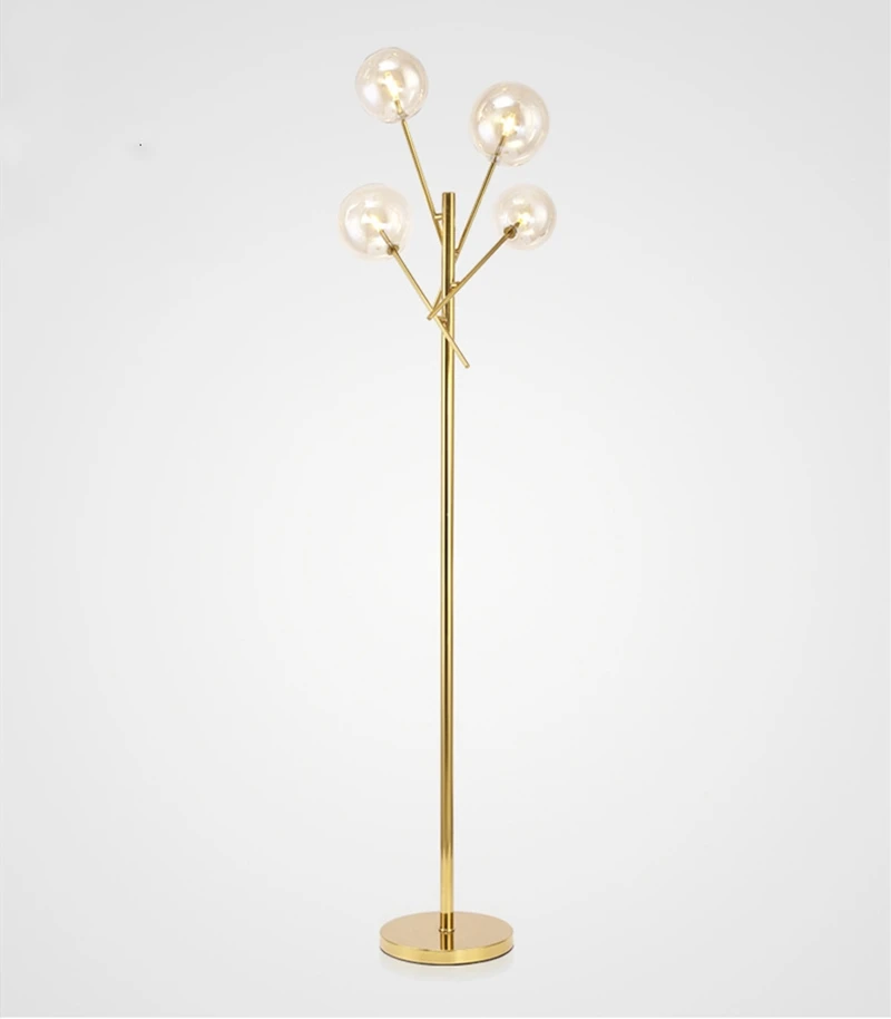 Стеклянная Напольная Лампа G4 в форме шара стоячая лампа из янтарного стекла