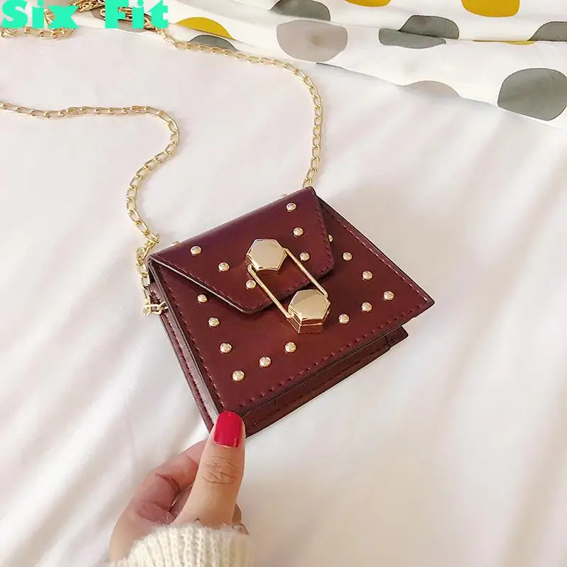 

2021 Summer Small Square Crossbody Women Designer Pu Leather Shoulder Chain Mobile Phone Messenger Bag For Girl Handbag Bolsas