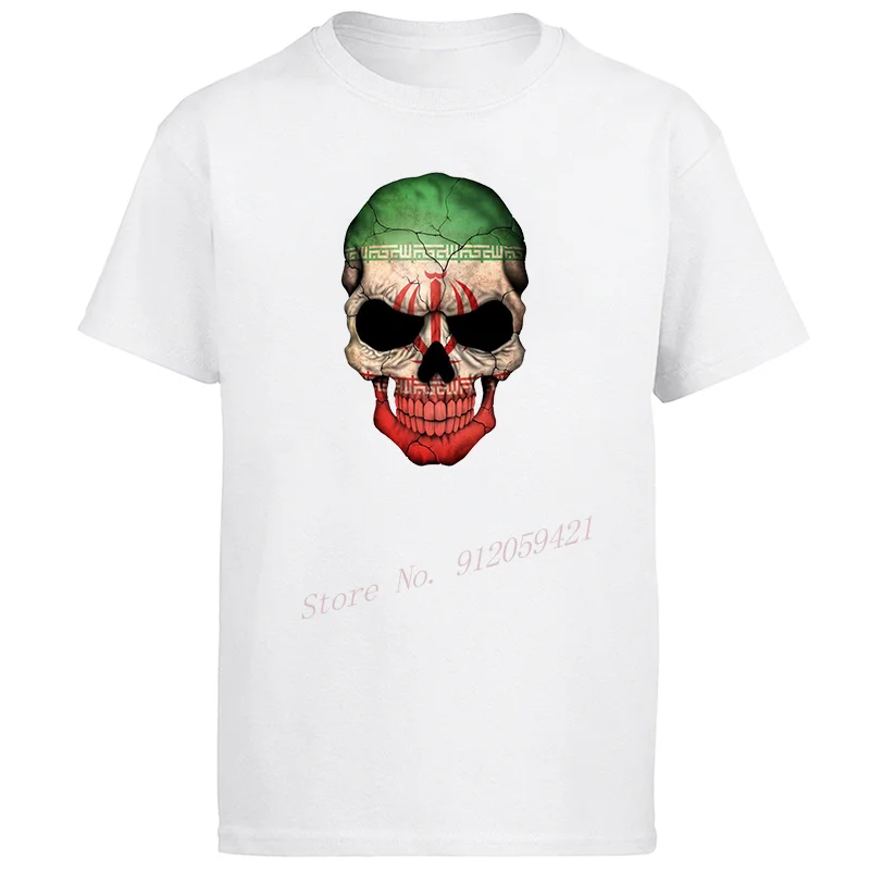 Футболка мужская оверсайз с принтом черепа и флага Ирана|Мужские футболки| |