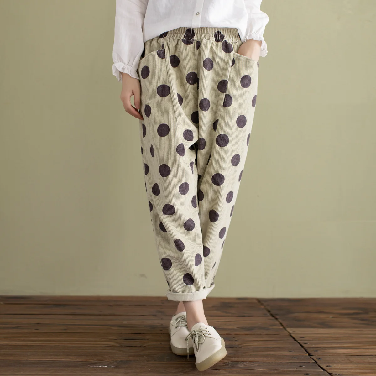 Женские брюки осень зима большой размер эластичный пояс 2019 новые женские