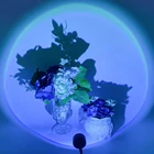 USB-лампа-проектор с закатом, 7 цветов, атмосферный светодиодный ночник для дома, спальни, кофе, магазина, фоновая настенная проекционная лампа С закатом