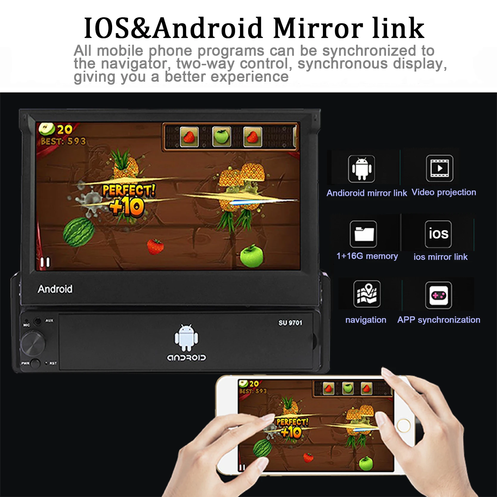 Автомагнитола MP5 GPS камера заднего вида HD Bluetooth 1din FM BT ISO 7 &quotUSB сложенный AUX Android