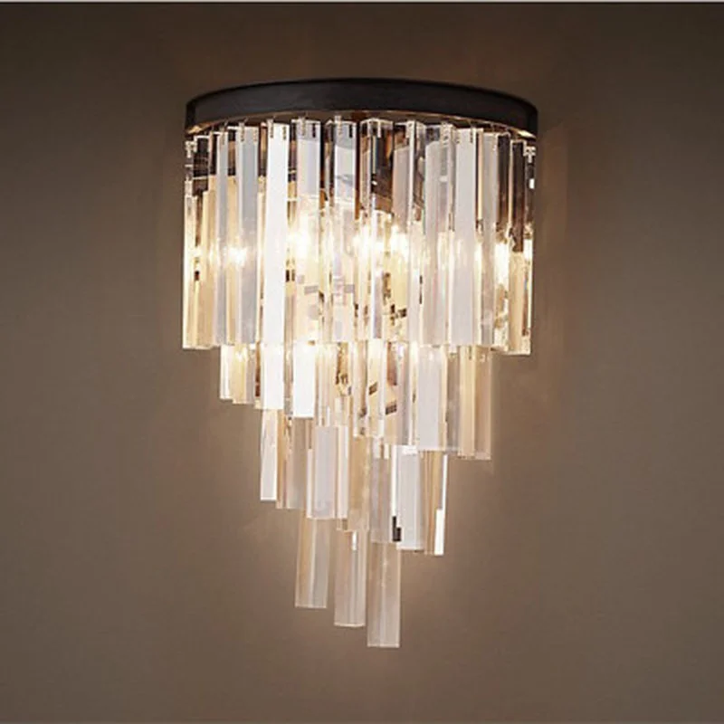 110v 220v Modern Art crystal decoration Iron wall lamp light indoor lighting sconces for bedroom | Лампы и освещение
