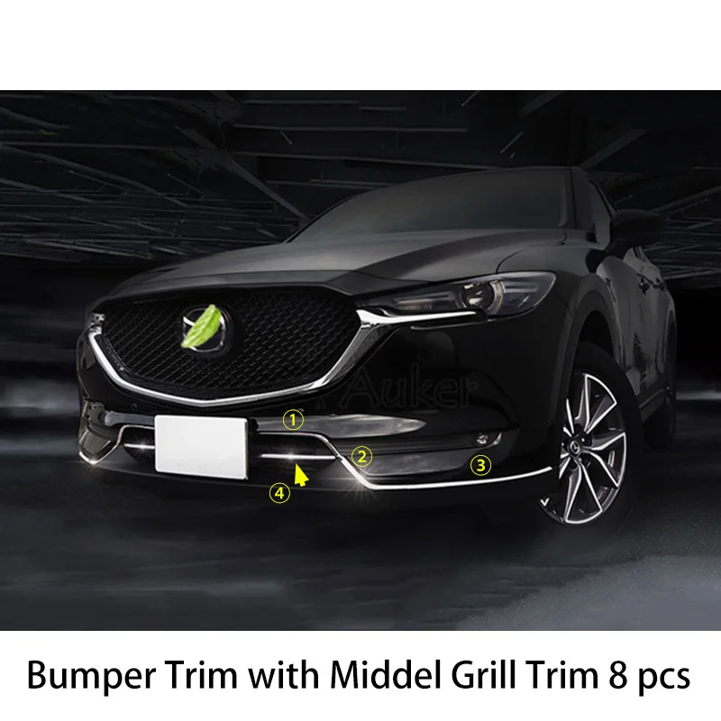 Для Mazda CX 5 CX5 2017 2018 2019 2020 KF автомобиль передний бампер молдинг гриль накладка