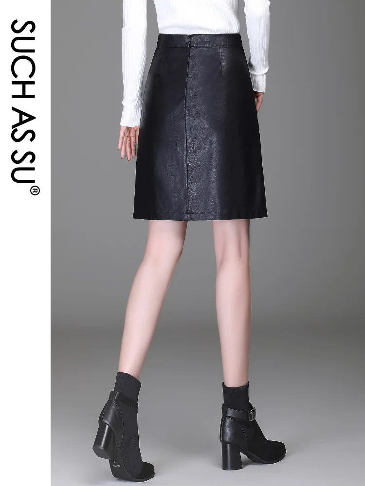 Y2K осень-зима 2021 модные женские юбки из искусственной кожи черные коричневые