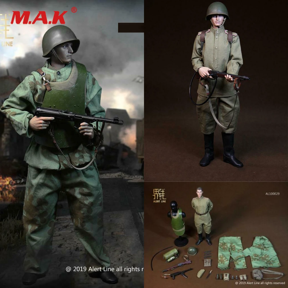 En stock, Alert Line AL100029, modelo móvil de juguete de la Segunda Guerra Mundial, juego completo de ingeniero de asalto soviético, figura de acción
