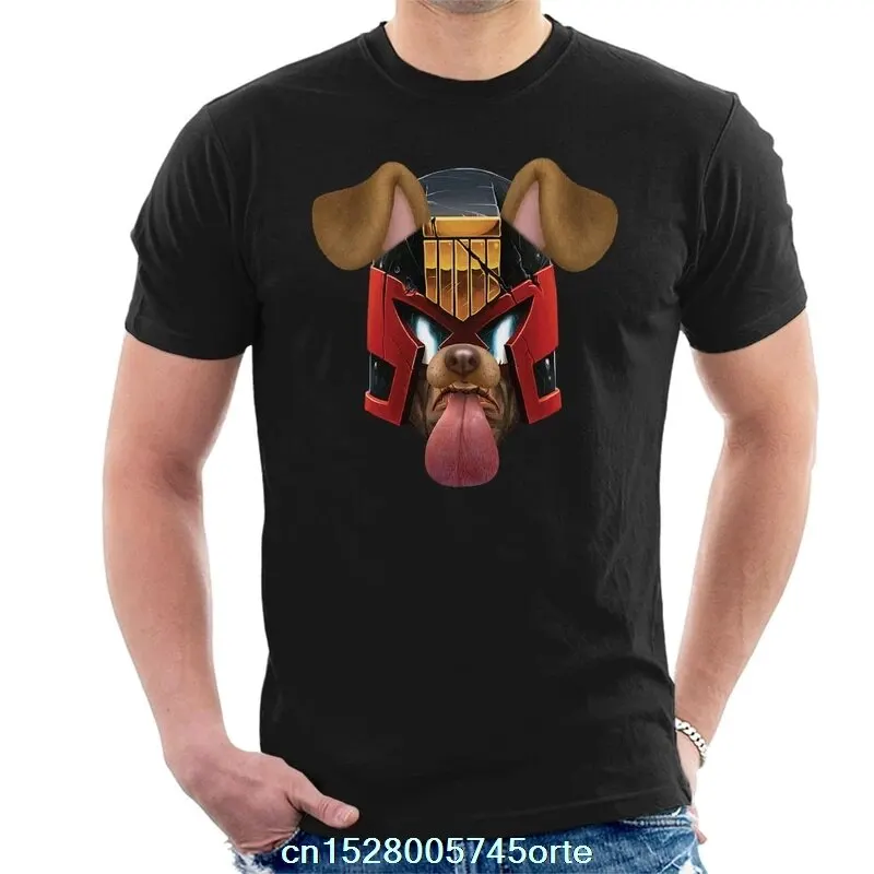 С принтом camiseta Судья Дредд собака Snapchat фильтр Мужская футболка 100% хлопок женская