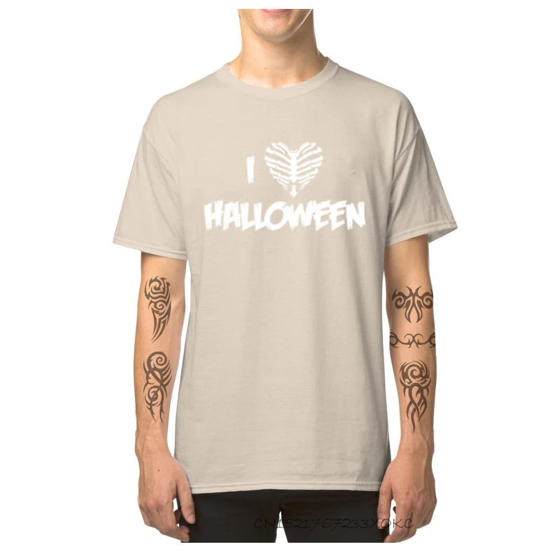 

I Love Halloween Tops TShirt Crew Neck Comfortable Short Sleeve Men's T-shirts Cotton Fabric Men T Shirts 3D Printed Tee Shirts