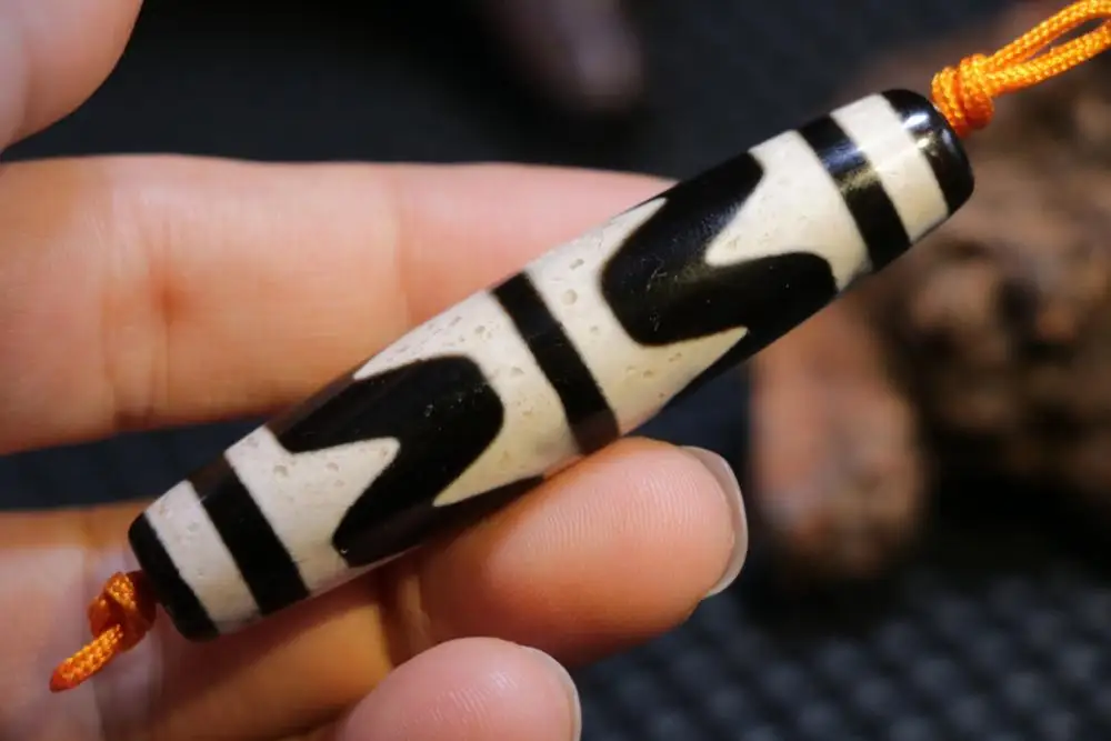 Волшебная сила Тибетский Старый Агат острый тигровый зуб бусины дзи кулон 3а