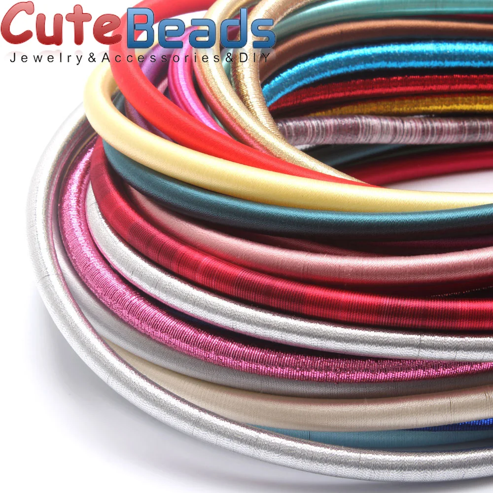 8 мм 46 см искусственный шелк красочный шнур полый резиновый DIY ожерелье браслет