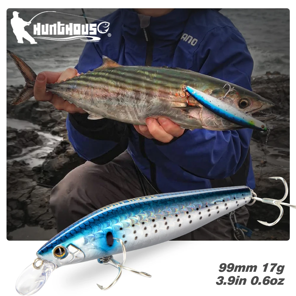 

Hunthouse Minnow Lure Skining Fishing Lure 99mm 17g Poweful Jerking Straight Reeling Snake Rolling For Fishing