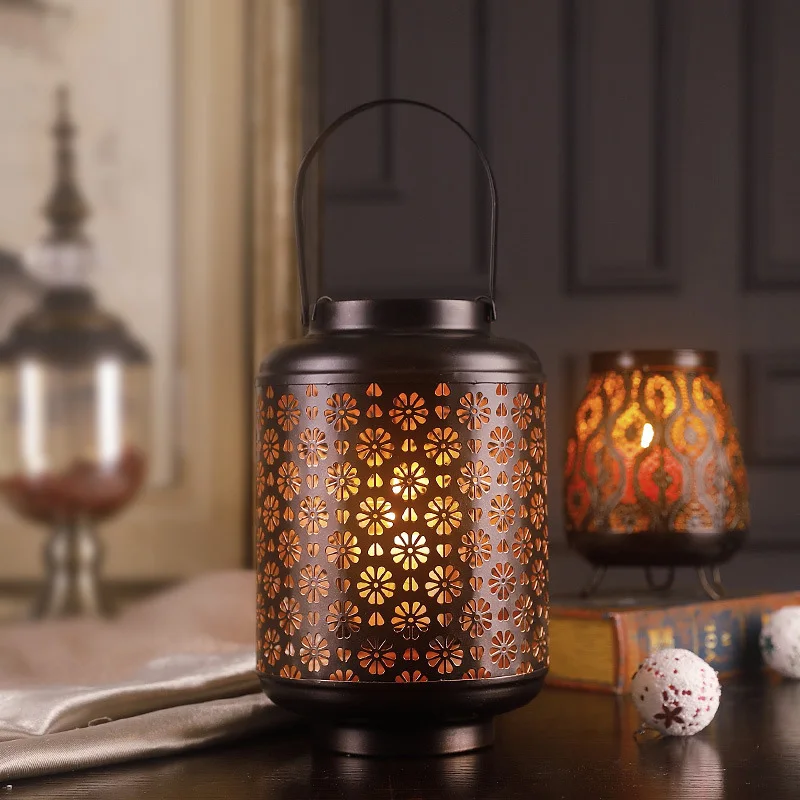 Strongwell в европейском винтажном стиле Железный подсвечник Фонарь металлический