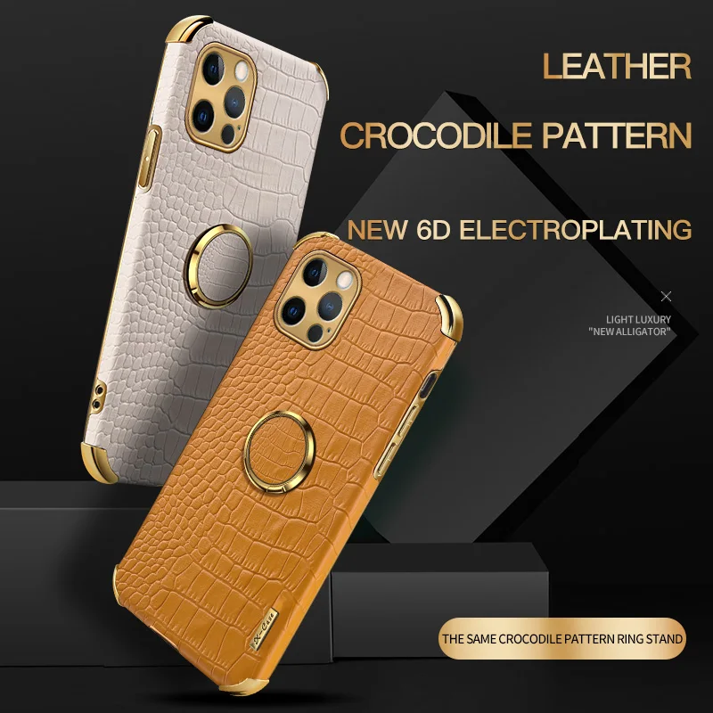 Crocodile pattern Leather Holder Case For iPhone 11 12 Pro Max XR X XS Max 7 8 Plus Case For iPhone 12 Mini SE 2020 Phone Cover