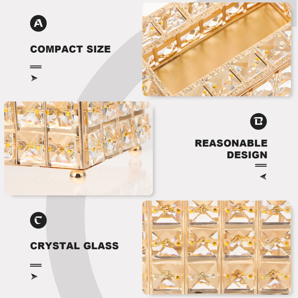 

1pc Crystal Glass Craft Tissue Box Household Decorative Tissue Dispenser Box