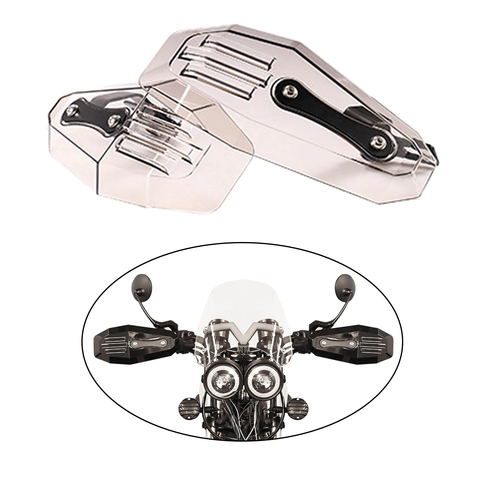 

A Pair Universal Motorcycle Hand Guard Protector Wind Deflector Bike Shield