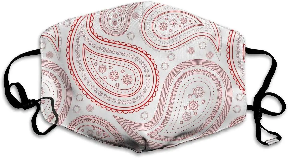 

Red and Black Buffalo Plaid Print Half Face Mouth Mask, Cotton Anti Dust with Adjustable Ear Loops for Women & Men Kids Teens