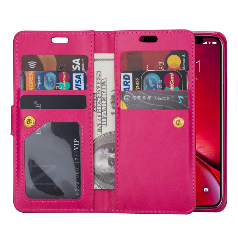 Чехол-книжка с бумажником для iPhone XS 11 Pro Max X XR, сумка из искусственной кожи, чехол на молнии с отделением для денег, карман на ремешке, чехол для мобильного телефона