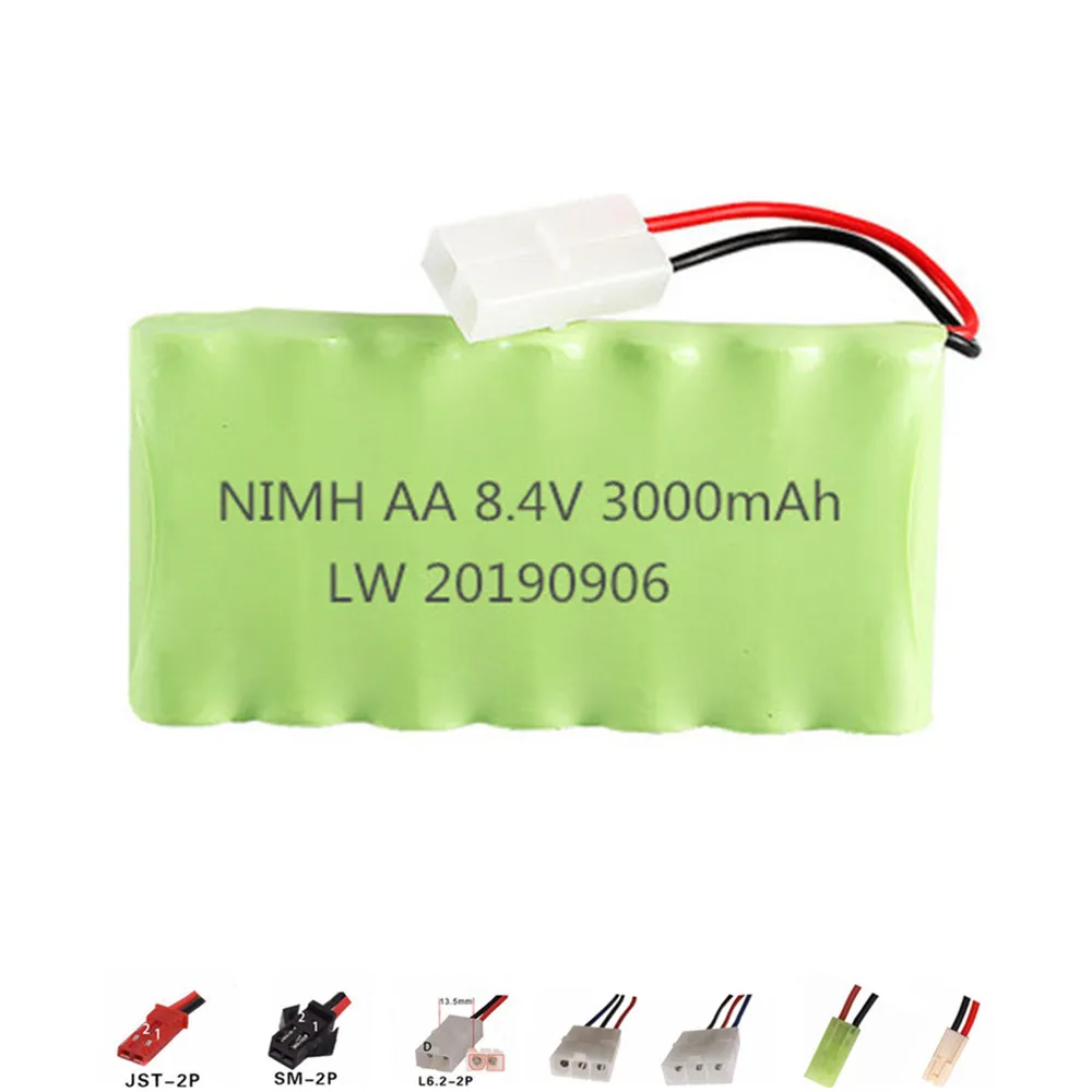

8.4v 3000mAh NiMH Battery For RC Car Boat Gun Train Ni-MH AA 2400mah 8.4v Rechargeable Battery For RC Boats 10pcs
