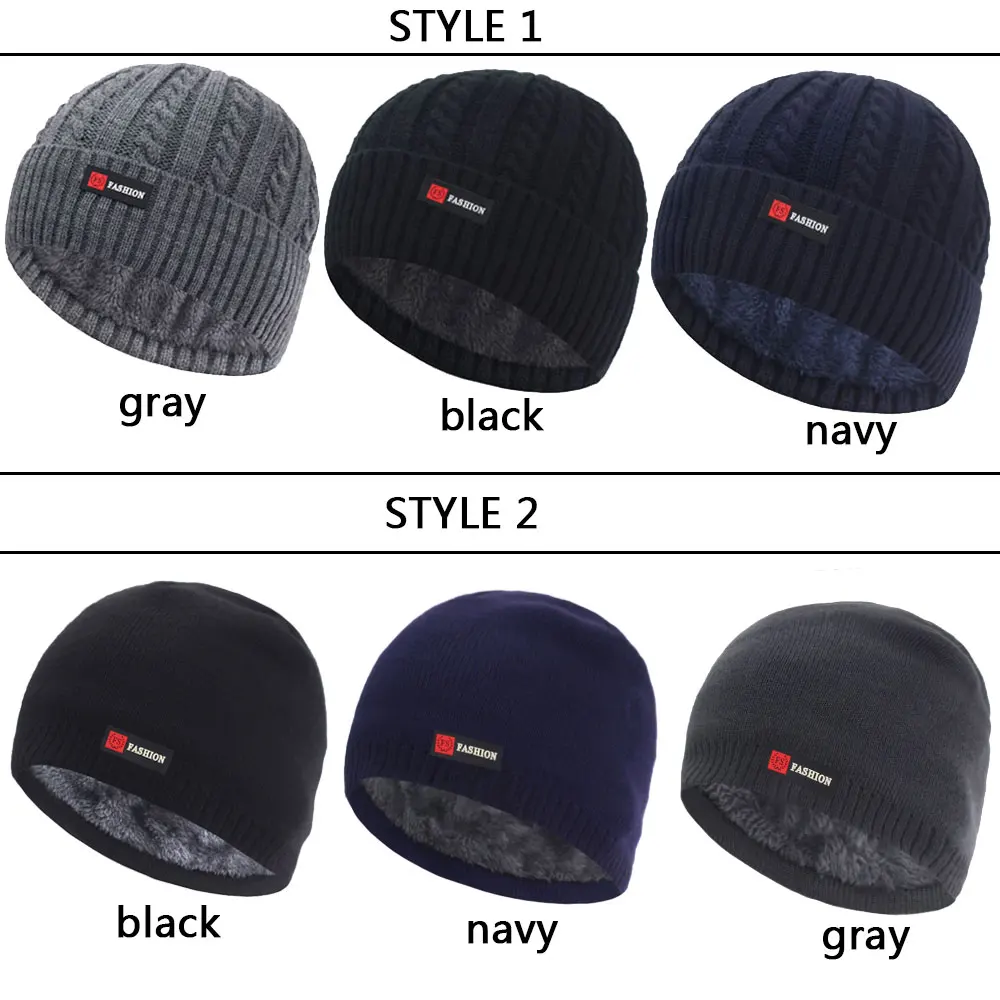 Brand Skullies Beanies Men Winter Hats For Men Cap Women Winter Knitted Hat Male Warm Thick Gorro Bonnet Fur Knit Beanie Hat Cap images - 6