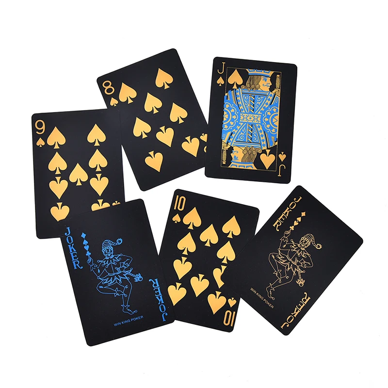 

55Pcs/Set Plastic PVC Poker Waterproof Black Playing Cards Creative Gift Durable Poker