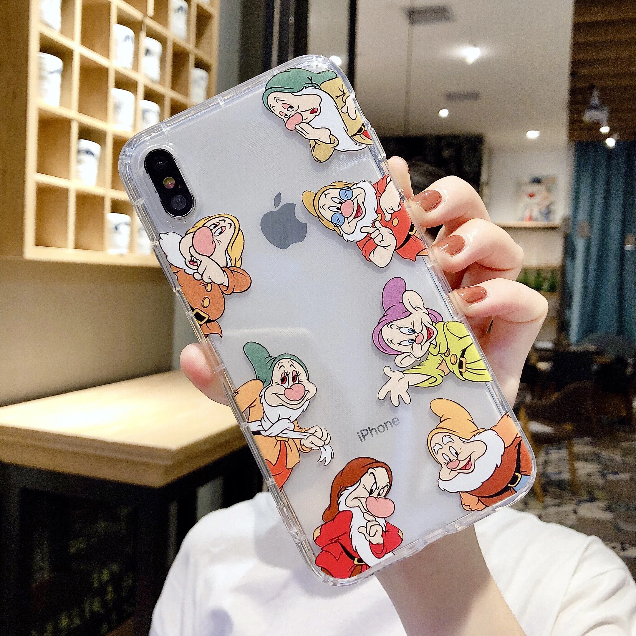 Ультратонкий Прозрачный чехол с милым мультяшным рисунком для iphone 8 7 6 6S Plus Coque