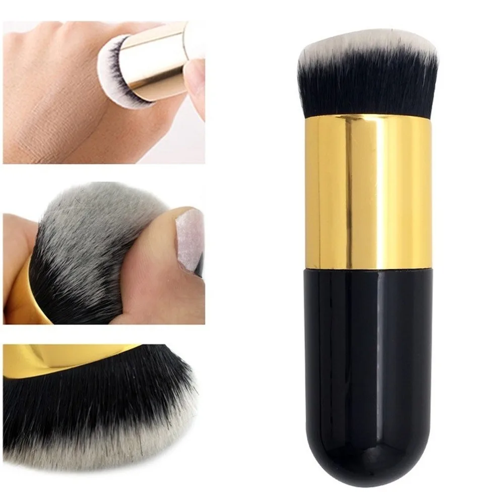 1PCS Small Fat Pier Foundation Brush Base Portable BB Cream Makeup Ultra-Fine Round Flat Hair Thick Tube Make-up | Красота и здоровье