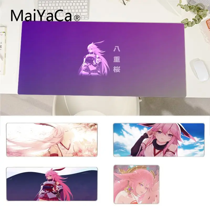 

MaiYaCa Yae Miko Genshin Impact New Designs Large sizes DIY Mouse pad mat for large Edge Locking Speed Version Game Keyboard Pad