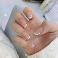 24pcsset french fake nails full cover diy nail decoration stylish elegant artificial nail tips press on nails