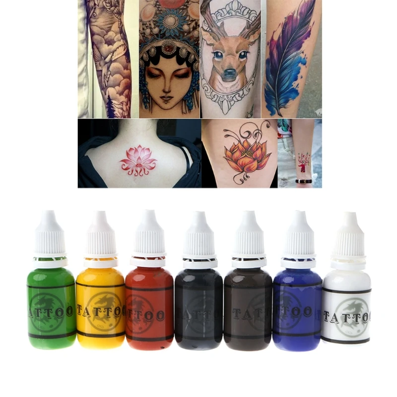

7 Colors Professional Micro Pigment Tattoo Ink Permanent Makeup Body Art Kit Set
