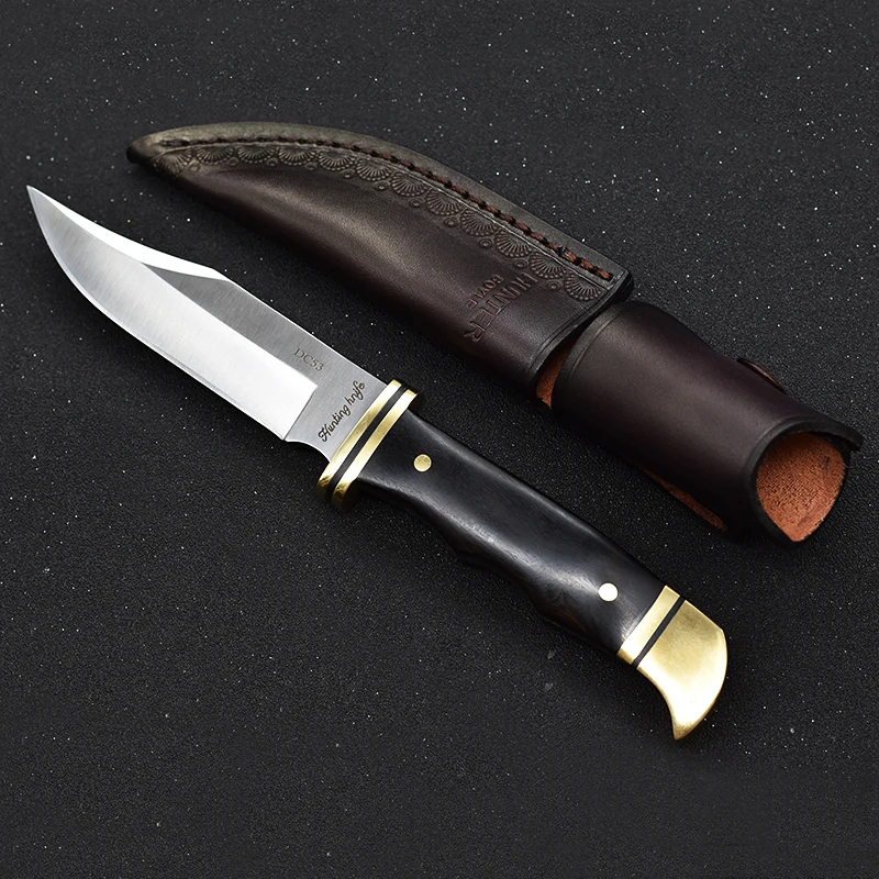 

Straight knife DC53 steel camping high hardness survival camping knife outdoor self-defense tool knife EDC sharp fruit knife