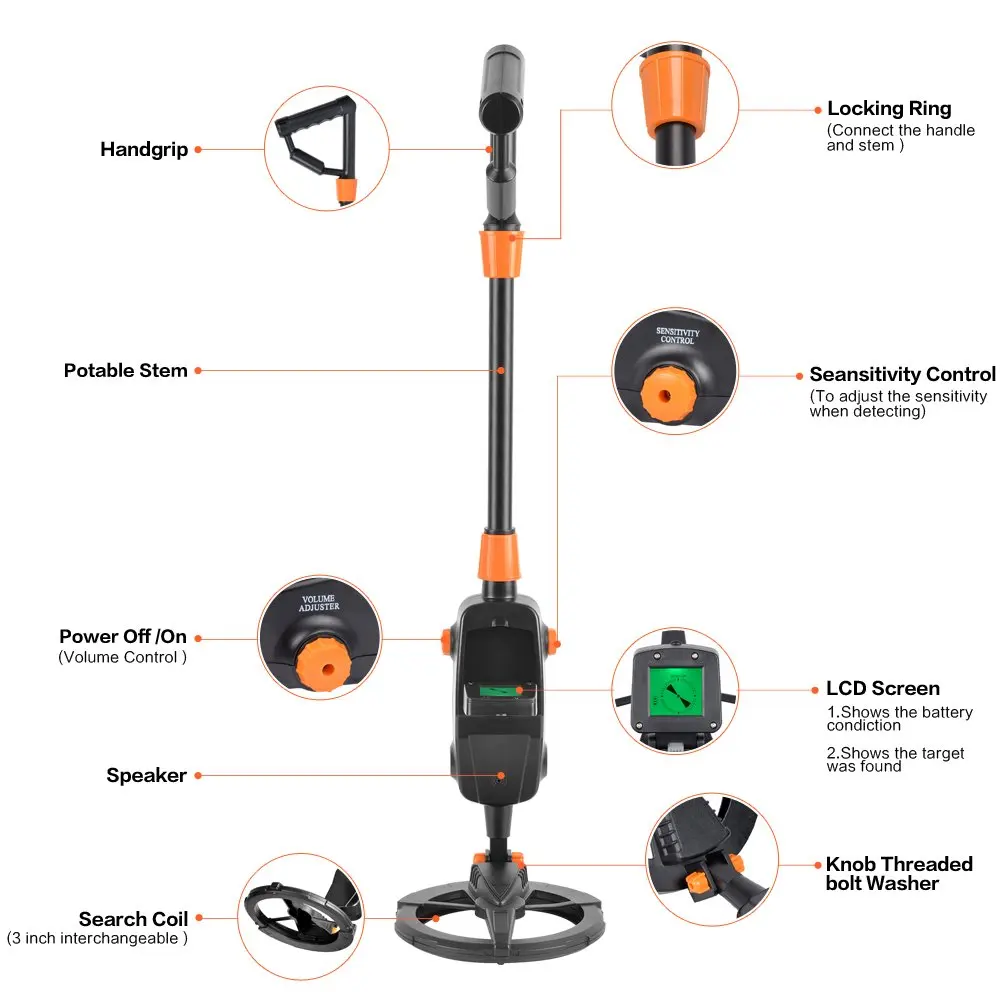 

MD-1008A Underground Metal Detector Digger Treasure Hunter Kids Gold Finder Treasure Hunter Finders Seeker DIY