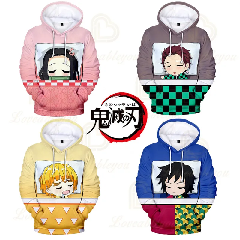 

Adult Kids Anime Demon Slayer: Kimetsu No Yaiba Cosplay Costume 3D Print Kamado Tanjirou Hoodies Coat Sweatshirt Jackets Clothes