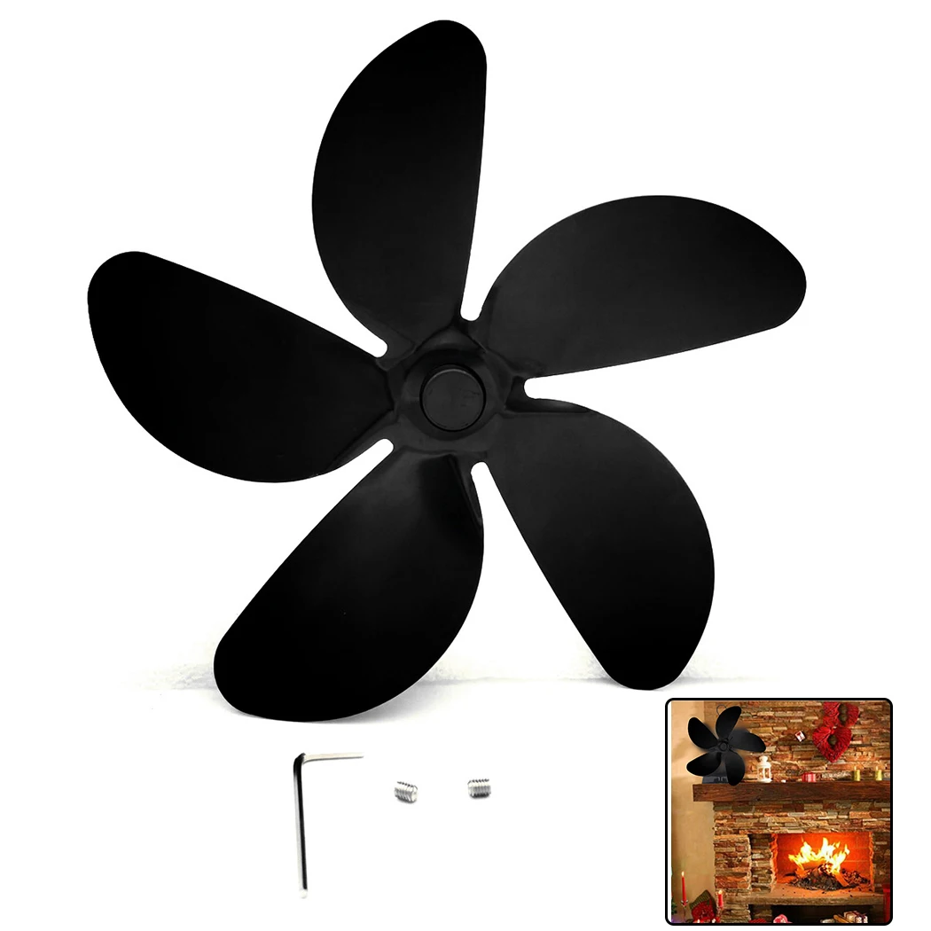 

5-Blade Fan Blade Aluminum Alloy Black Burner Friendly Fan Heat-resistant