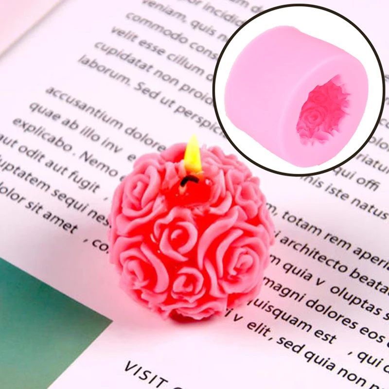 

Silicone Candle Mold Rose Ball Aromatherapy Candle Soap Mould Craft Baking Tool