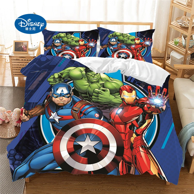 Disney cartoon bedding set The Avengers Duvet Covers Marvel Iron Man Thor Captain America bedclothes Queen King size