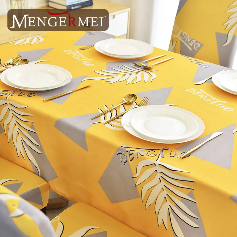 MENERME лист желтая скатерть Чехол для стула в скандинавском стиле