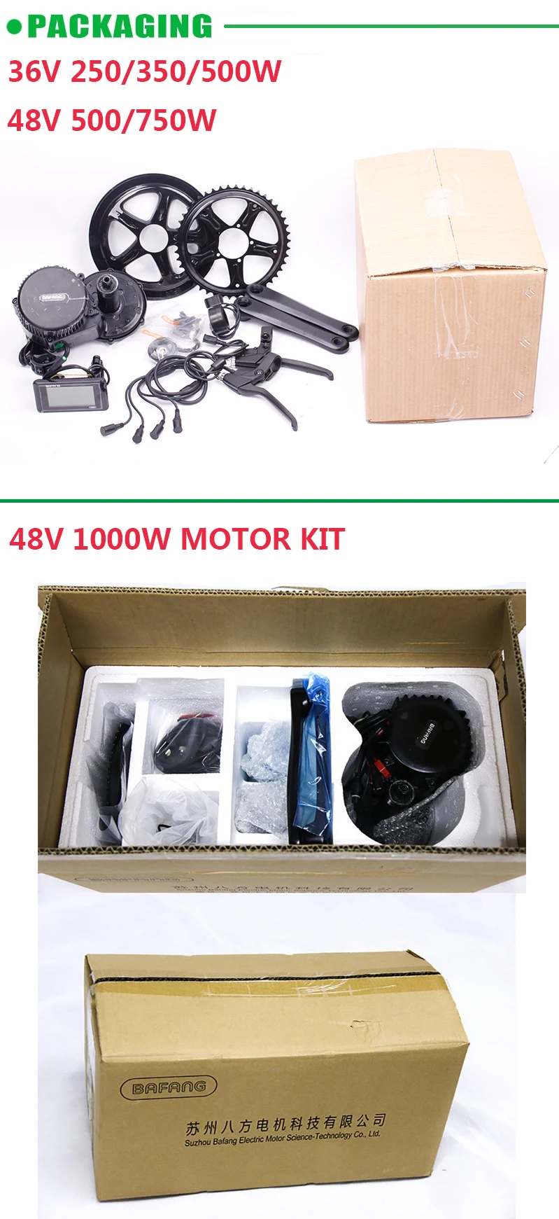 Bafang мотор 48В 500/750/1000w BBS02 BBSHD Электрический велосипед Conversion Kit с Батарея в, 36 В, 48 В, 13/17. 5ah, фара для электровелосипеда в двигателя комплект BBS01