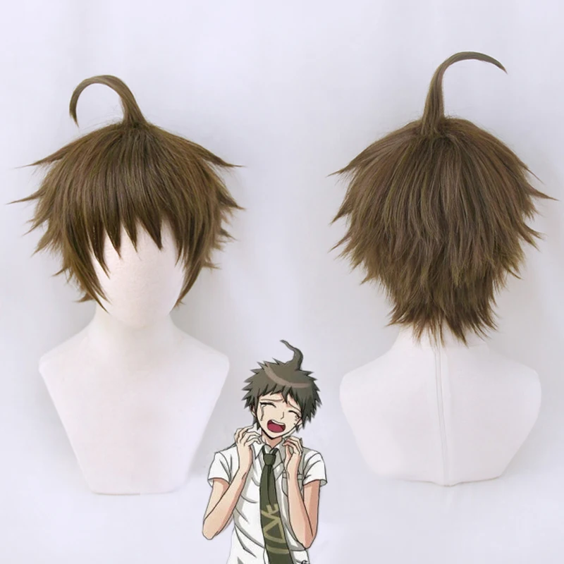 

Danganronpa Hinata Hajime Wig Cosplay Super Dangan Ronpa 2 Heat Resistant Synthetic Hair Men Carnival Party Wigs + a wig cap