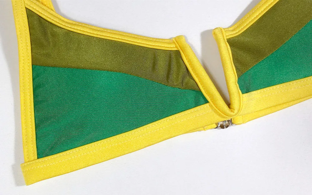 

Mesh v neck Swimsuit Female Patchwork Swimwear Women Sports Bikini set 2020 Micro swimsuit Bathing suit Bikinis Monokini