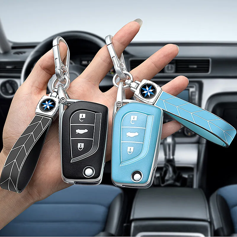 

1 х чехол для автомобильного ключа из ТПУ, чехол для Toyota Auris Corolla Avensis Verso Yaris Aygo Scion TC IM 2015 2016 Camry RAV4 с 3 кнопками и откидной кнопкой