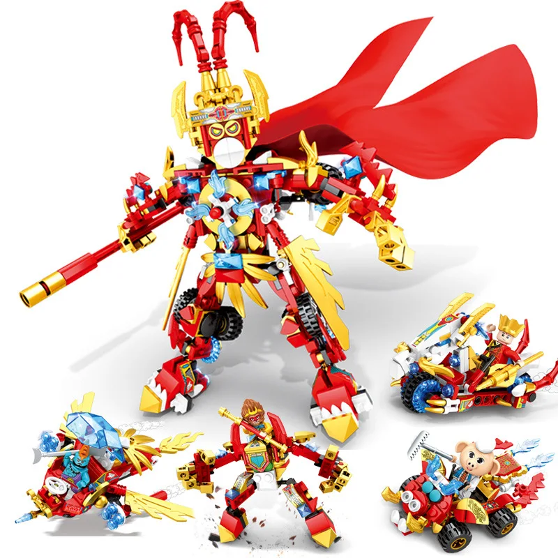 

Building blocks Brick Monkey King Mecha Minifigures Toys for Children Educational Assembling Insert compatible Boy Kids Gift X02