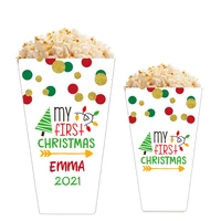 customized christmas popcorn cup baby my first christmas decorations handmade box funny xmas gift for newlywed ornaments 2022