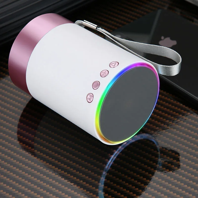 

Bluetooth Speaker Led Light Wireless Mini Card Small Speaker Outdoor Lanyard Heavy Bass Subwoofer Portable Mini Music Walkman